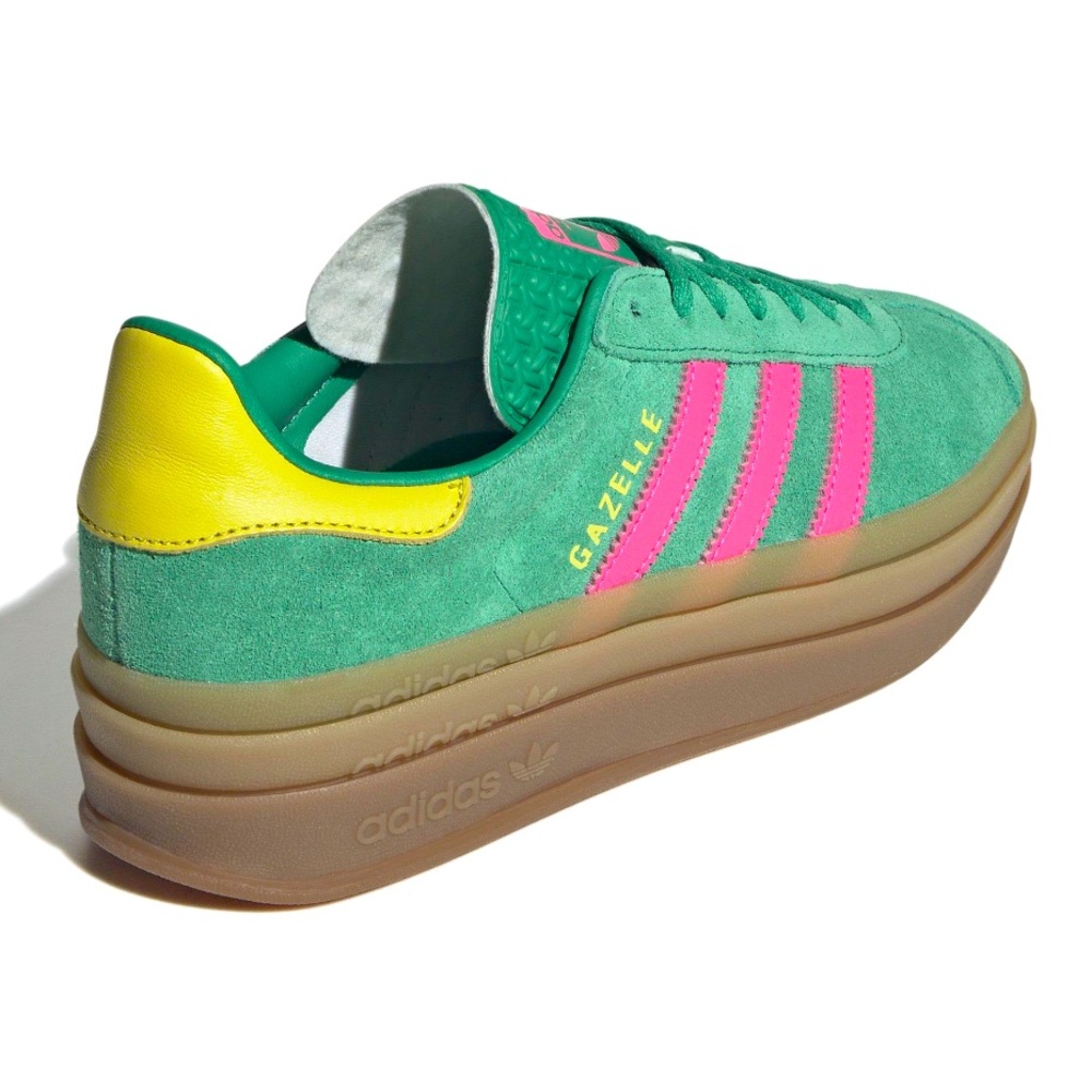 💚💕 Adidas Gazelle Bold Green Lucid Pink 💕💚 - Picture 3 of 5